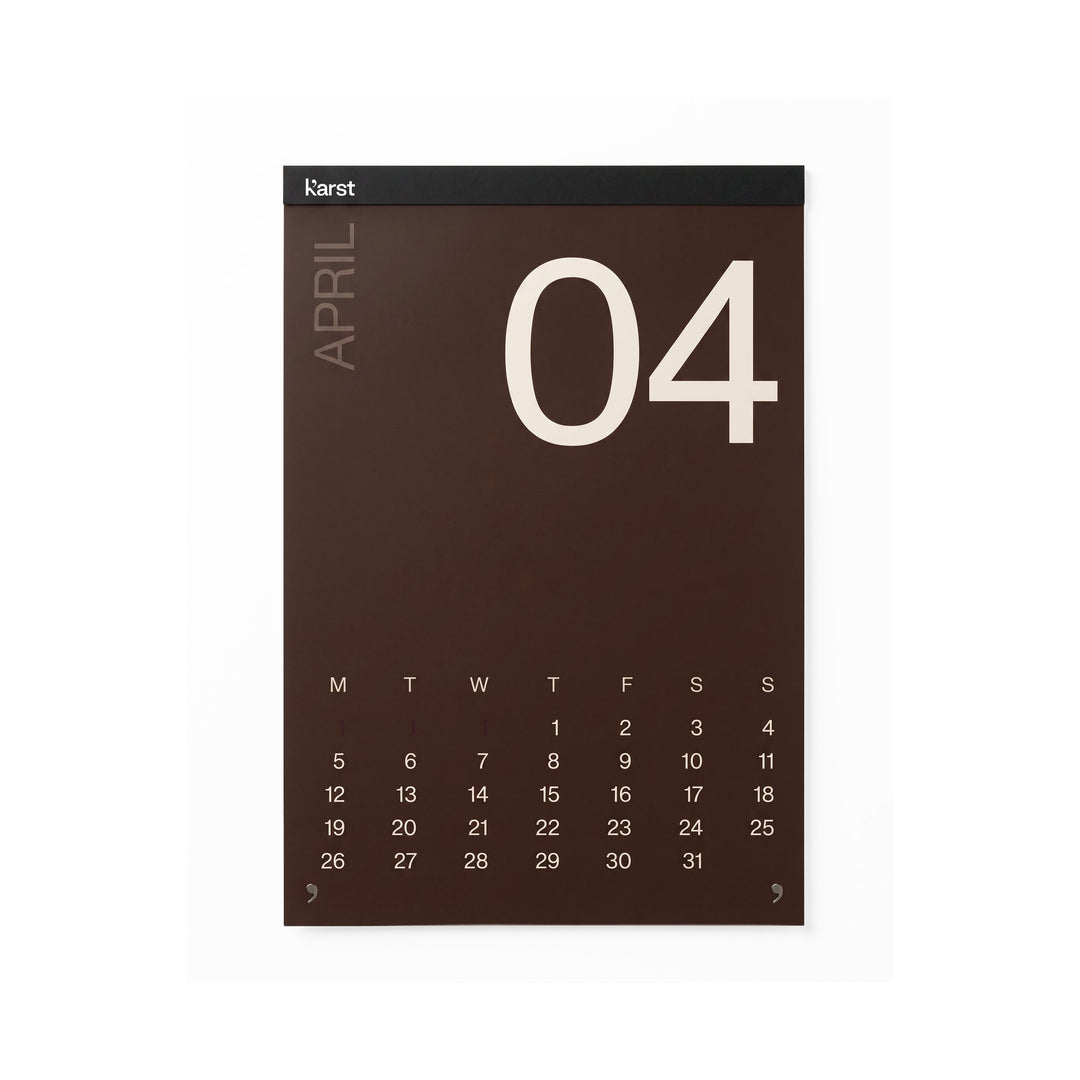 Monthly Wall Calendar 2027 – Stone Paper · A2 · 42×60 cm | Karst