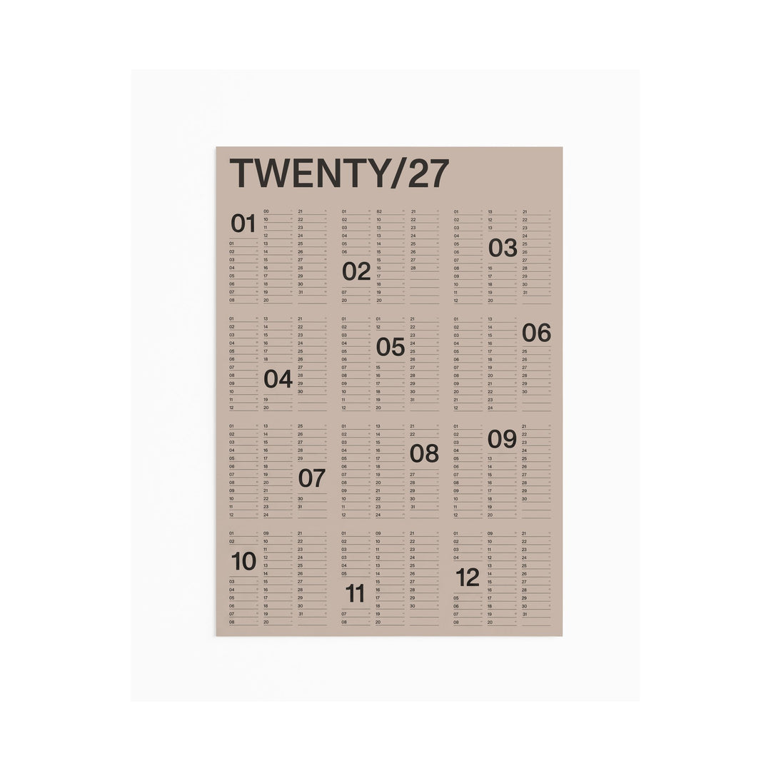 Jahres-Wandkalender 2027 – Steinpapier · A1 · 60×85 cm | Karst