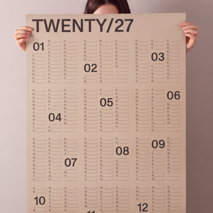 Jahres-Wandkalender 2027 – Steinpapier · A1 · 60×85 cm | Karst