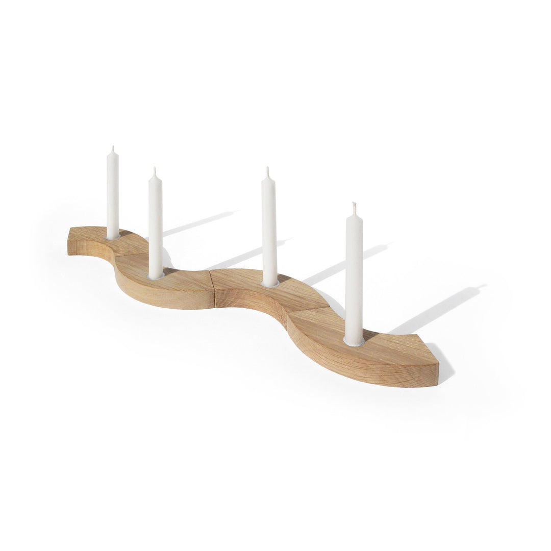 Holz-Adventskranz – Eiche · 4 Baumkerzen · Ø 17 cm | side by side