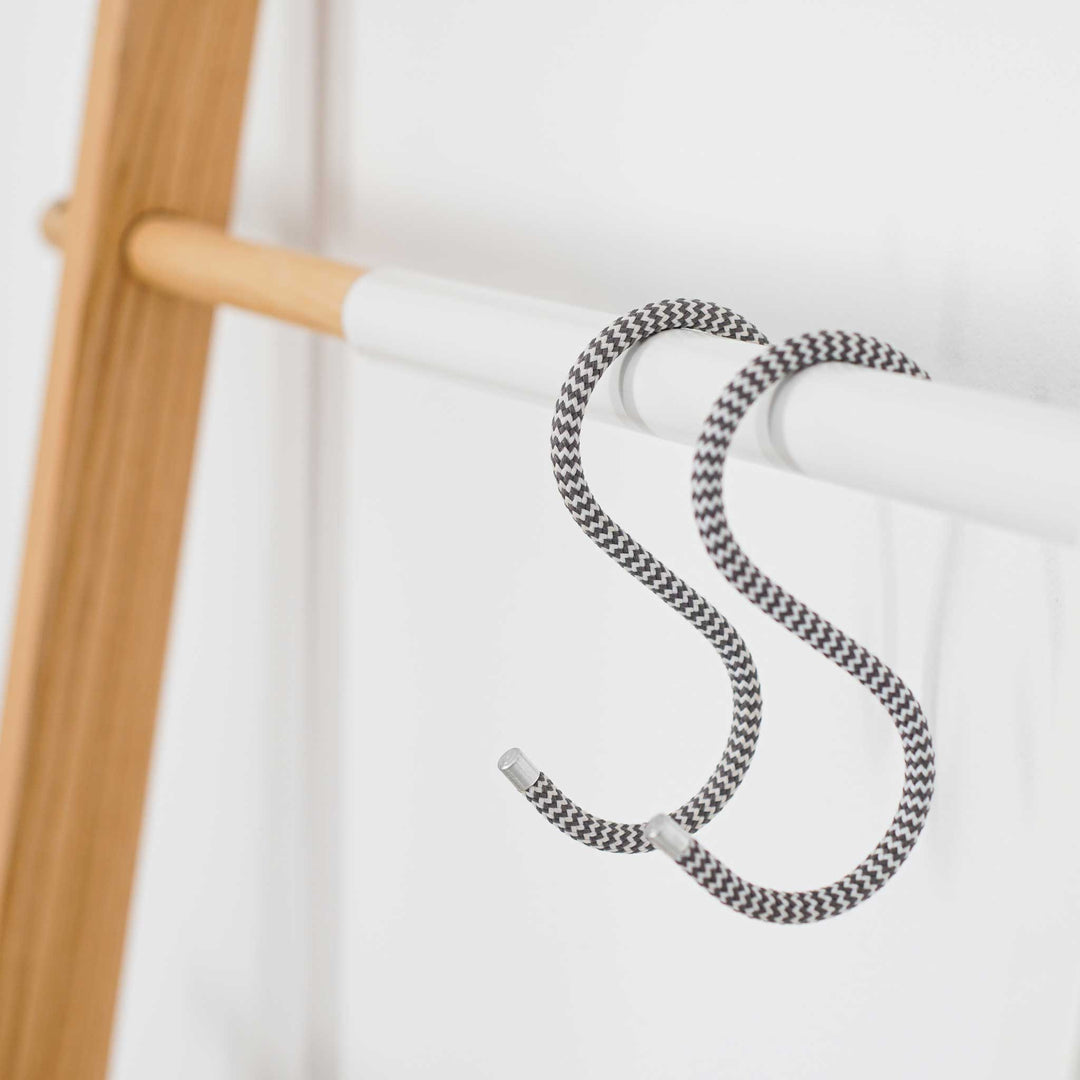 CORD HOOK | thin textile S COAT HOOKS with end caps | Set of 5 | Peppermint Products