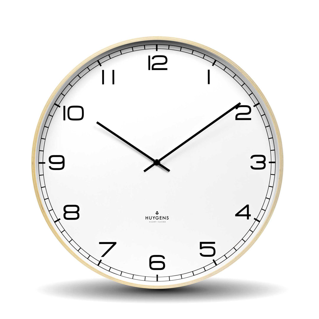 WOOD ARABIC | silent WALL CLOCK with wooden case | Huygens