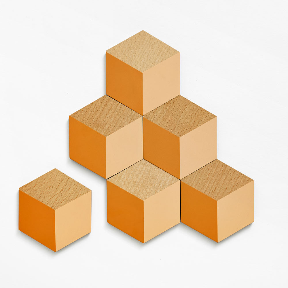TABLE TILES | GLAS-UNTERSETZER aus Holz mit 3D Grafik | 6er Set | Bower | Areaware