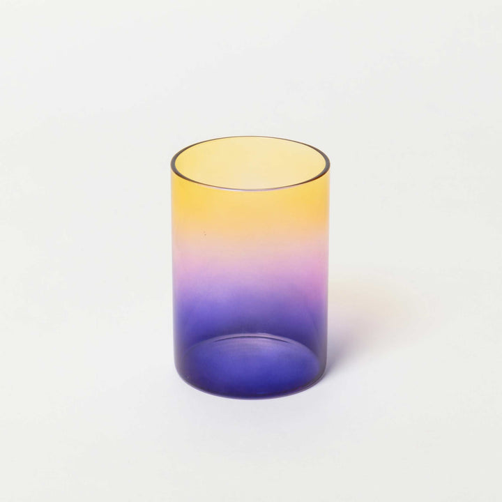 GRADIENT GLASSES THREE TONE - dreifarbige Trinkgläser Blau, Pink & Gelb im 2er Set | Block Design
