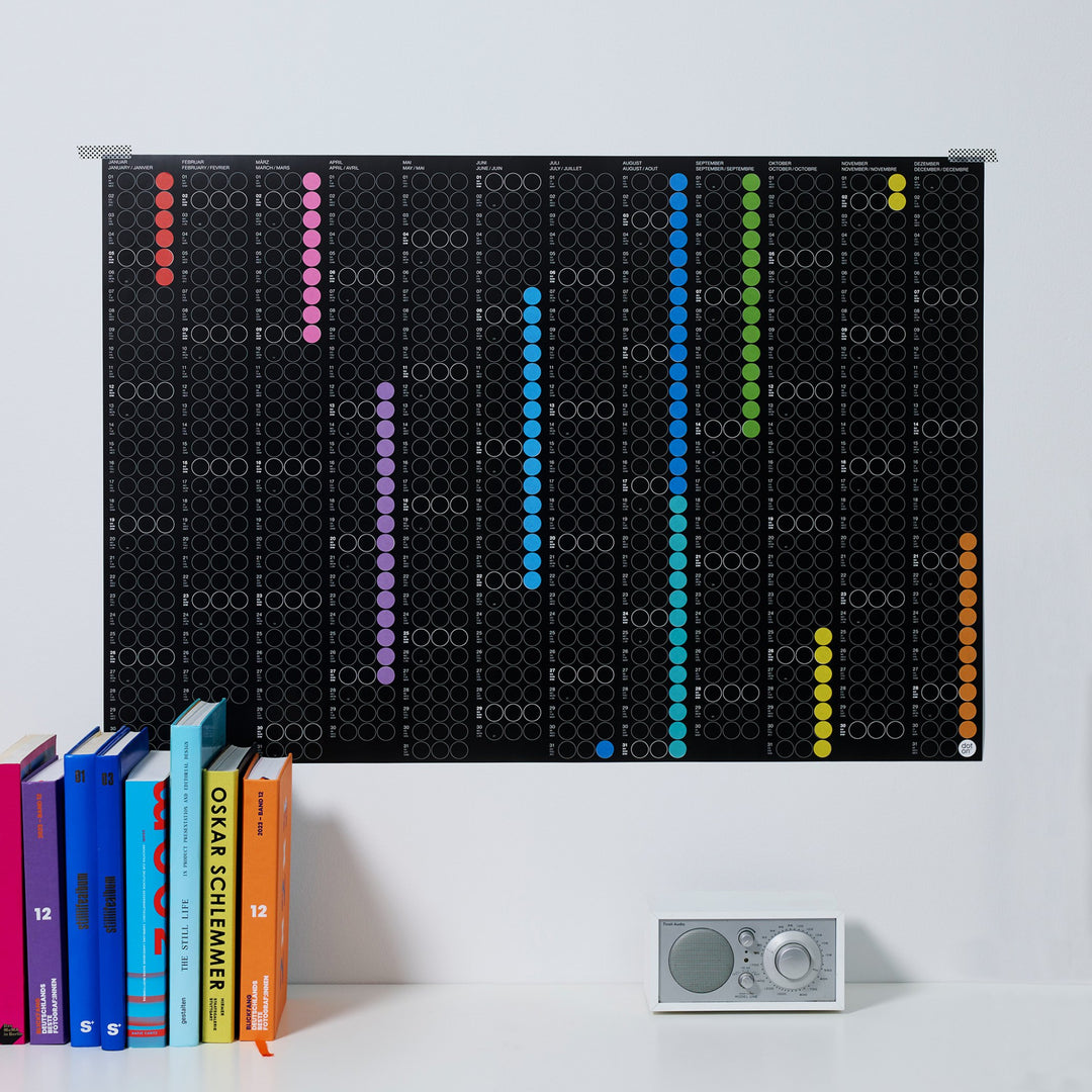 CLASSIC RAINBOW - Annual planner - landscape format | dot on