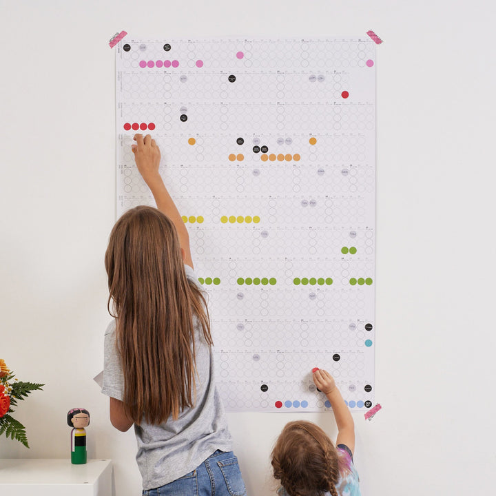 Annual planner - DOT ON HIGH - rainbow - portrait format | dot on