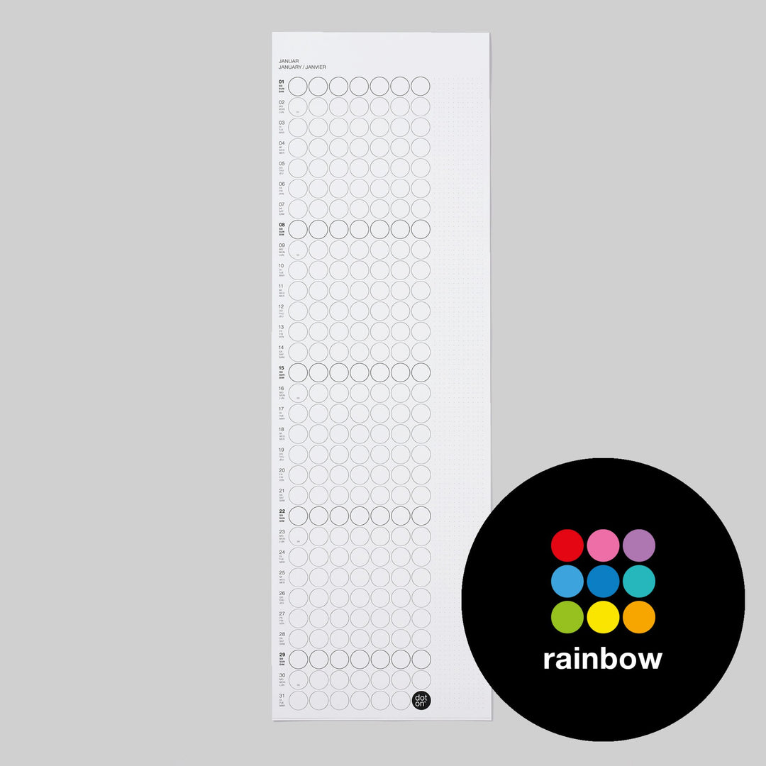 MAXI RAINBOW - monthly planner - with sticky dots | dot on