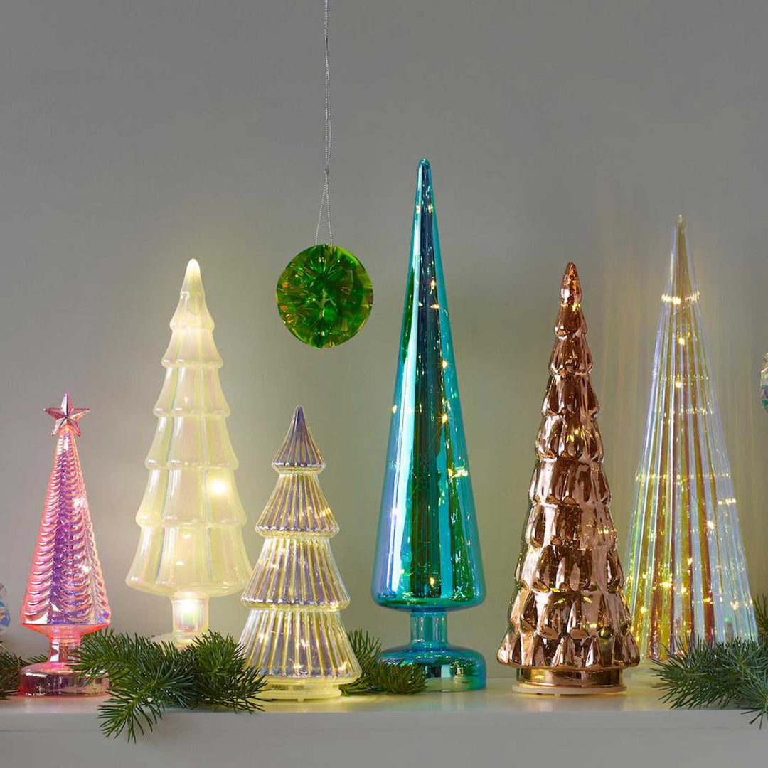 IRIDESCENT - Glas-Tannenbaum mit LED Beleuchtung - 41 cm hoch