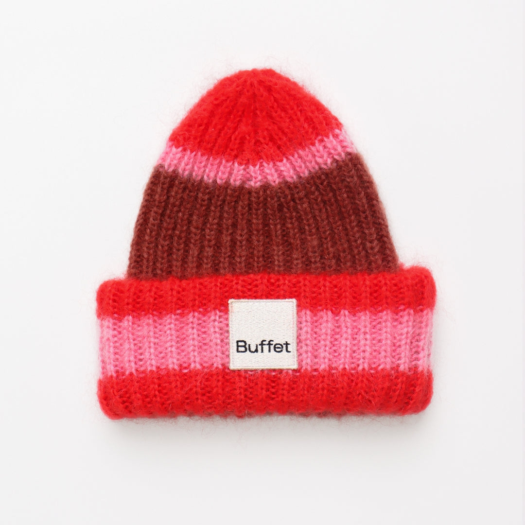 DOUBLE FOLD MOHAIR MÜTZE - Beanie - Pink/rot | Buffet Clothing