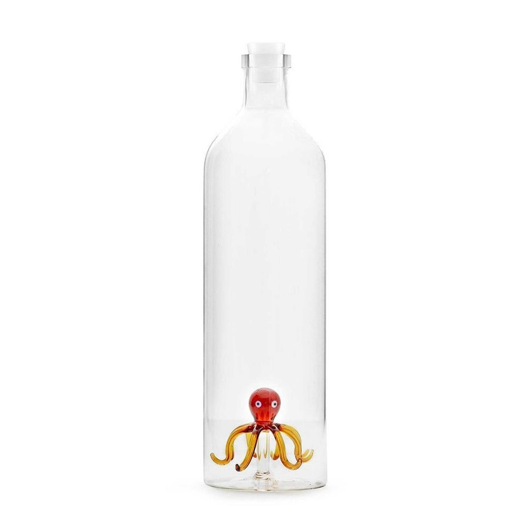 ATLANTIS - Glasflasche mit bernsteinfarbigem Octopus - 1,2 Liter mit Silikonstopfen | BALVI
