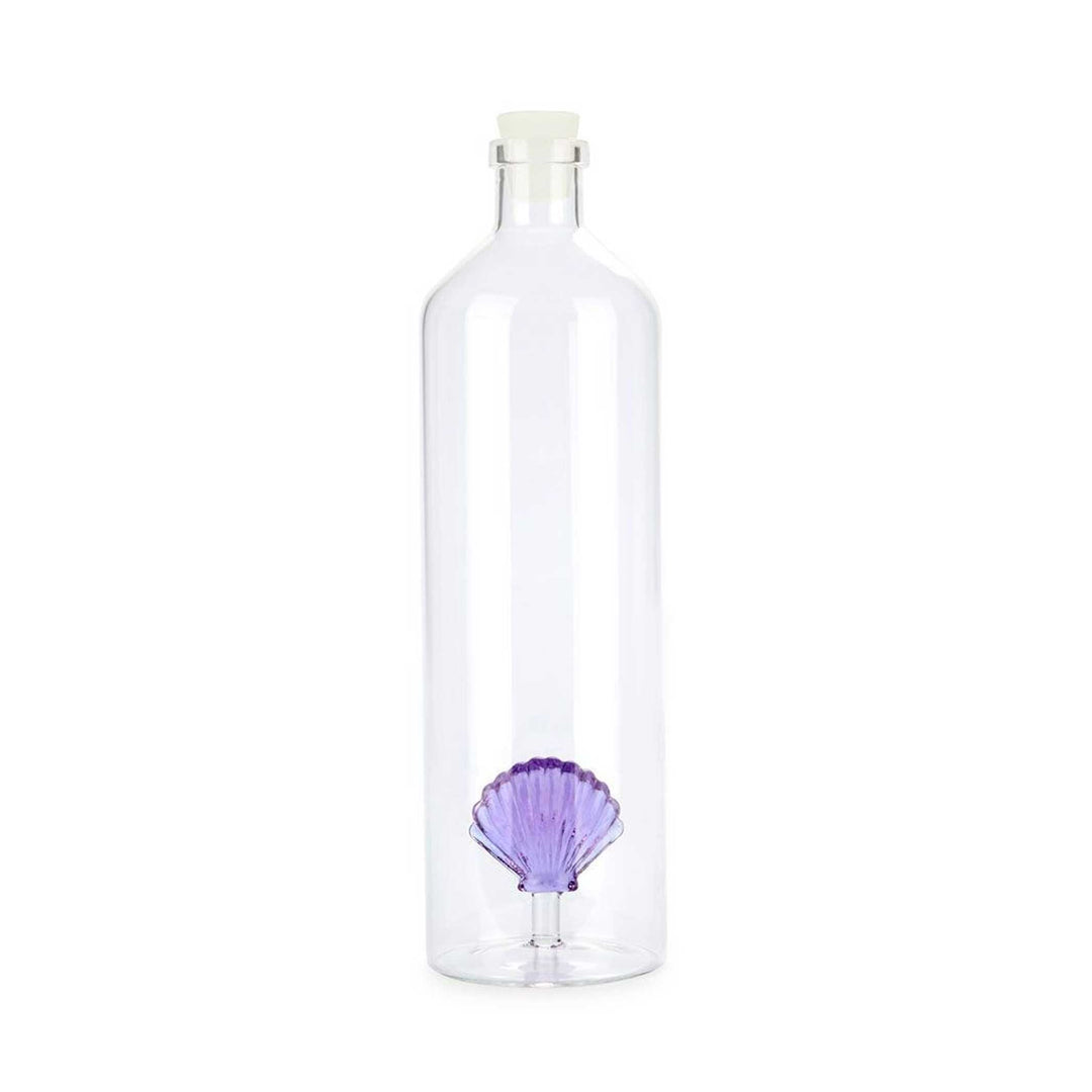 ATLANTIS - Glasflasche mit fliederfarbiger Muschel - 1,2 Liter mit Silikonstopfen | BALVI