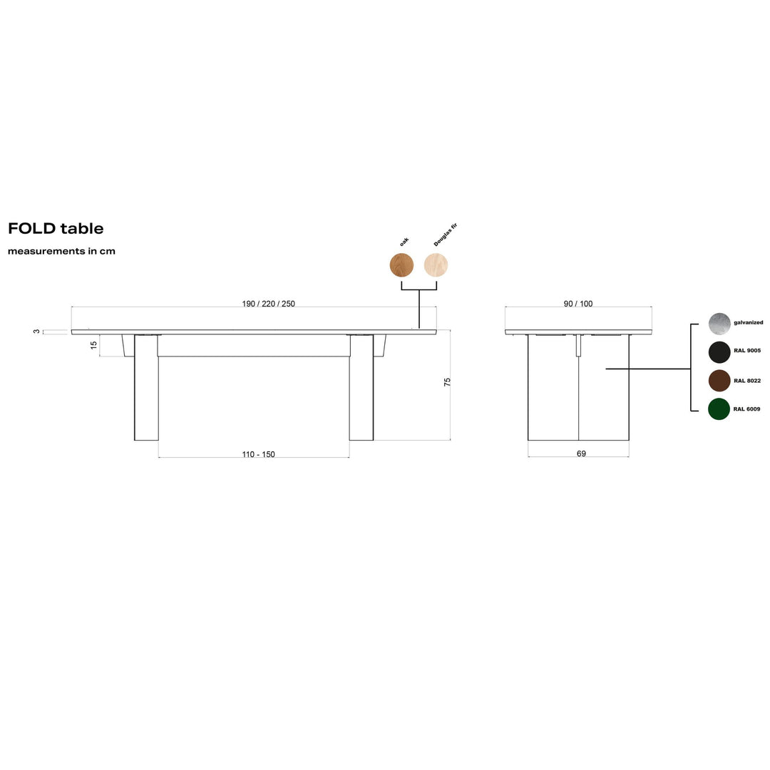 FOLD TABLE OAK - table - oak | hausen